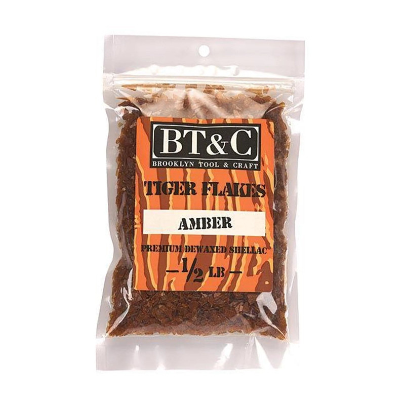Dewaxed Shellac Flakes or Pellets - 1/2 lb - Color:Tiger Amber - Types:Shellac Flakes